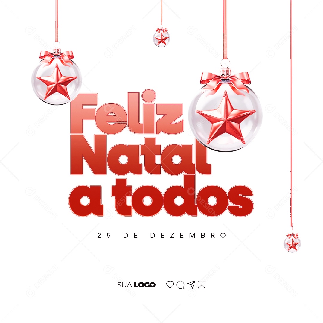 Feliz Natal a Todos 25 de Dezembro Social Media PSD Editável