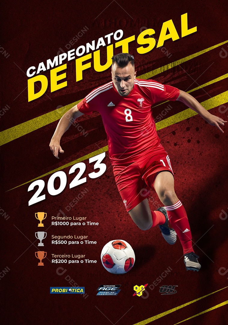 Social Media Flyer Campeonato De Futsal 2023 Esporte Social Media PSD Editável