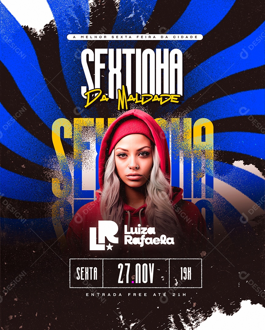 Flyer Sextinha Da Maldade Luiza Rafaela Social Media PSD Editável