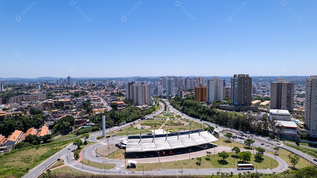 Vista aérea da rodoviaria de de Jundiaí.