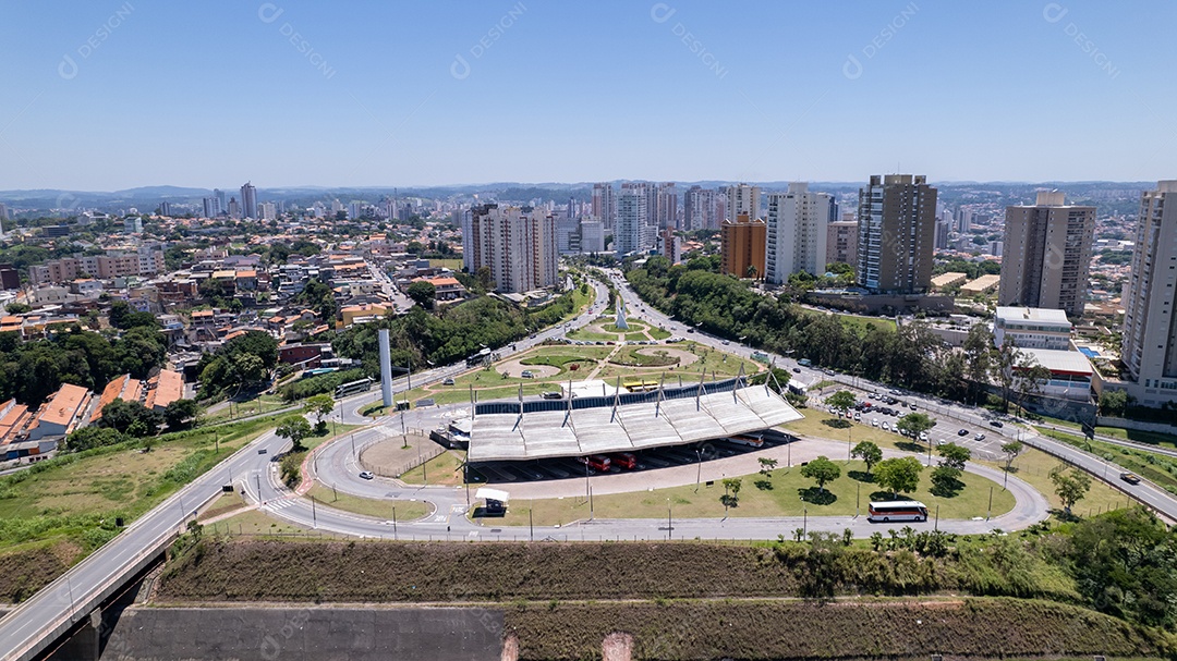 Vista aérea da rodoviaria de de Jundiaí.