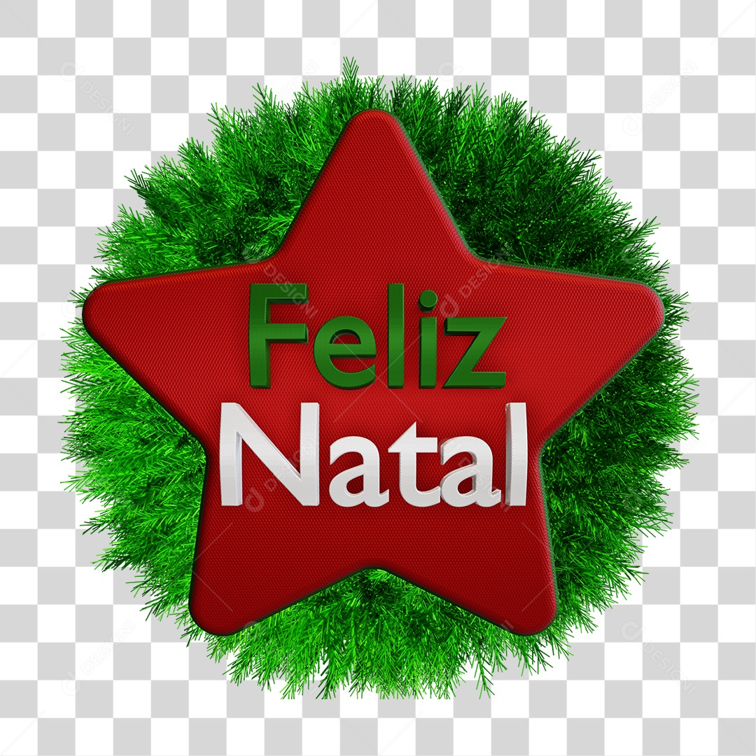 Selo 3D Feliz Natal Para Composição PNG Transparente