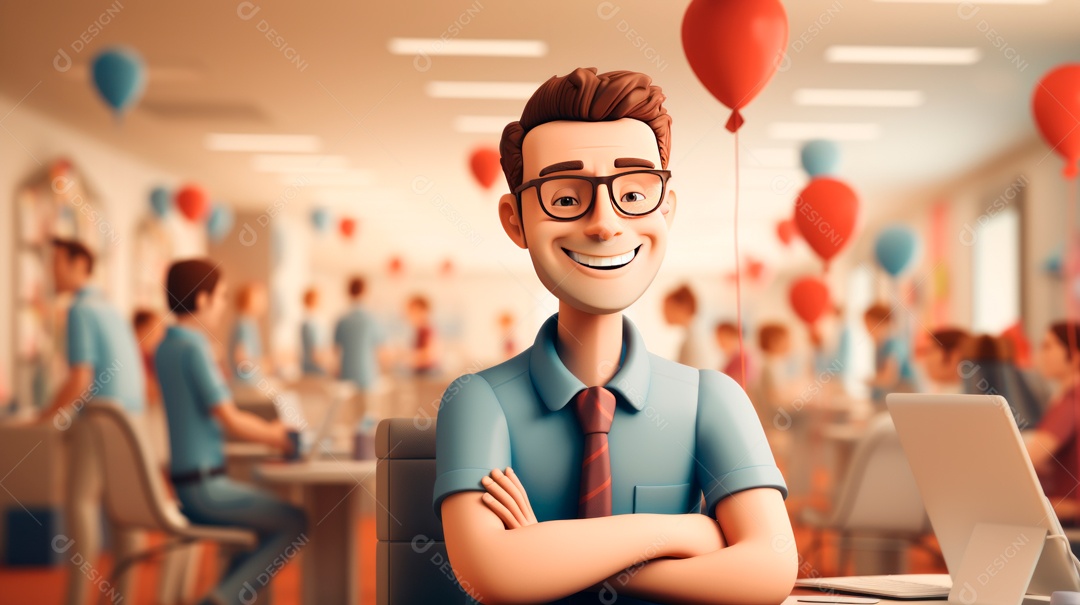 Dia Internacional da Mulher, 8 de março, desenho animado 3D, estilo IA generativo.