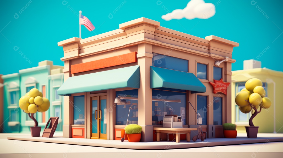 Desenho animado do Dia de Valorização do Funcionário, estilo de renderização 3D 1º de março Generative AI.