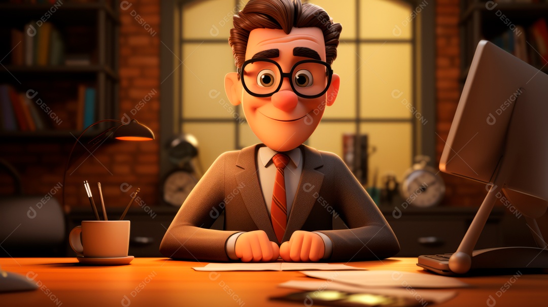 Desenho animado do Dia de Valorização do Funcionário, estilo de renderização 3D 1º de março Generative AI.