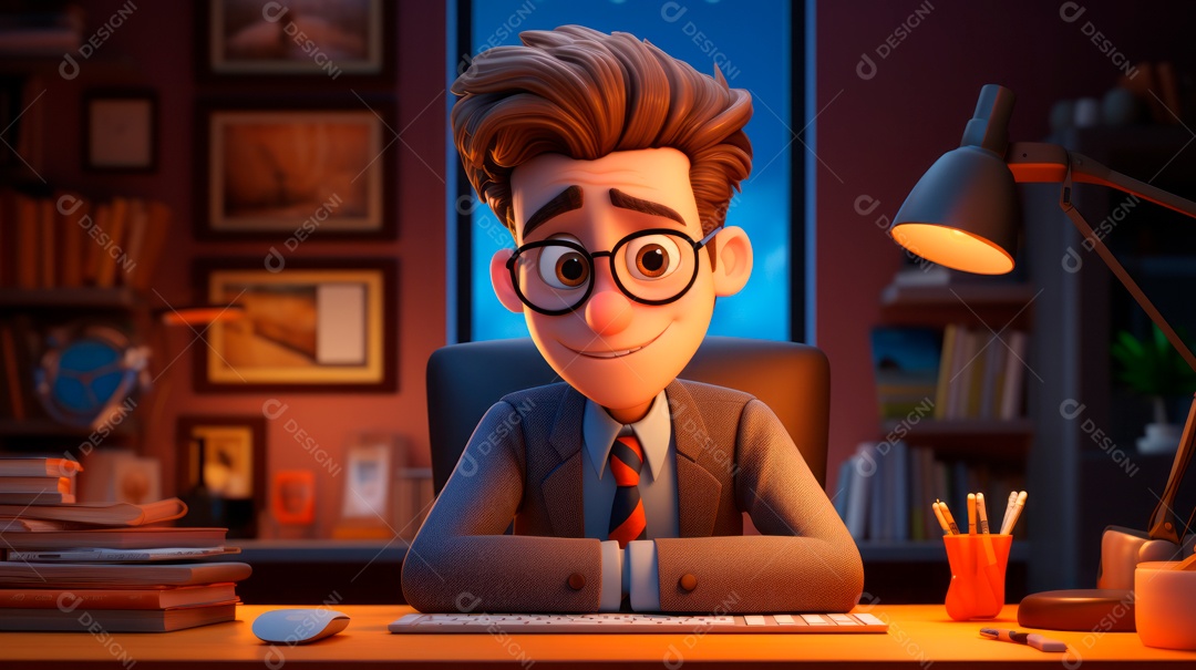 Desenho animado do Dia de Valorização do Funcionário, estilo de renderização 3D 1º de março Generative AI.