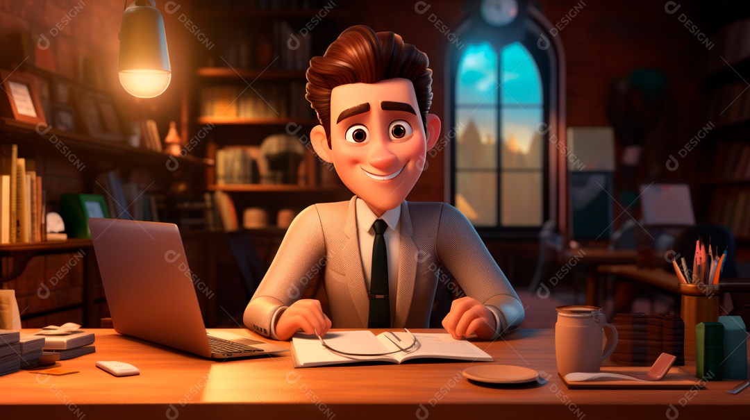 Desenho animado do Dia de Valorização do Funcionário, estilo de renderização 3D 1º de março Generative AI.