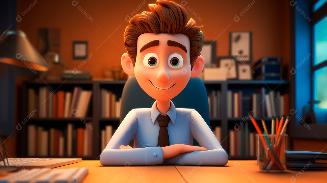 Desenho animado do Dia de Valorização do Funcionário, estilo de renderização 3D 1º de março Generative AI.