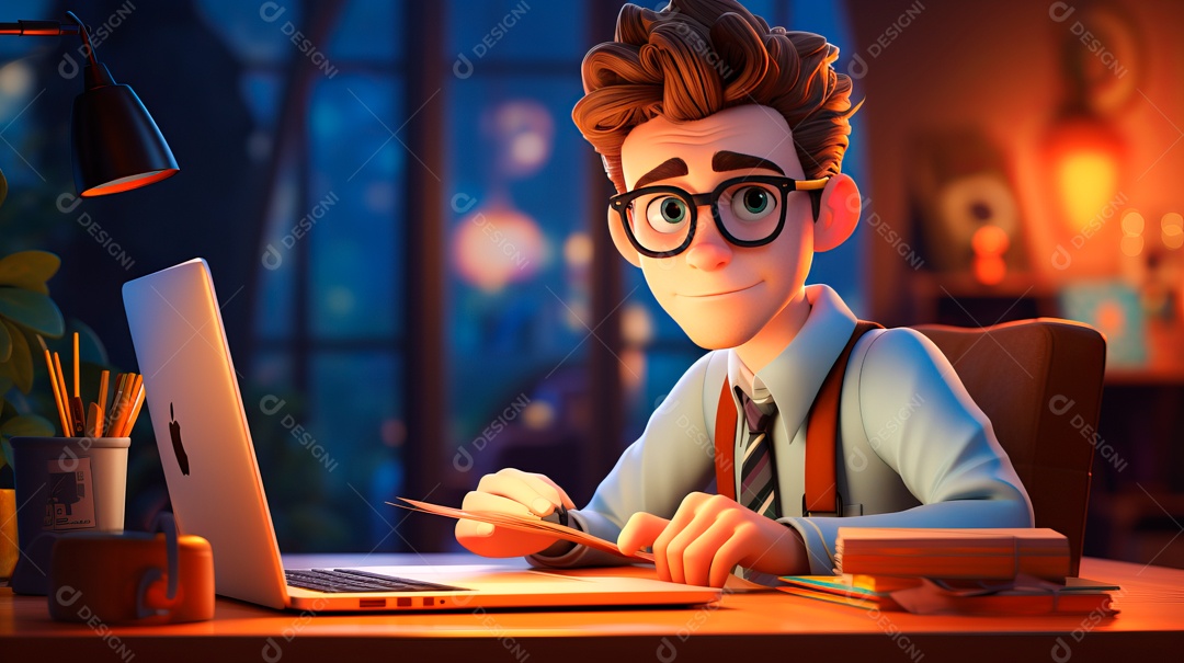 Desenho animado do Dia de Valorização do Funcionário, estilo de renderização 3D 1º de março Generative AI.