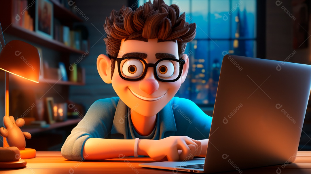 Desenho animado do Dia de Valorização do Funcionário, estilo de renderização 3D 1º de março Generative AI.
