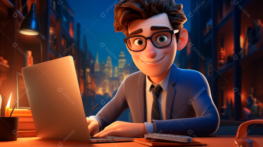 Desenho animado do Dia de Valorização do Funcionário, estilo de renderização 3D 1º de março Generative AI.