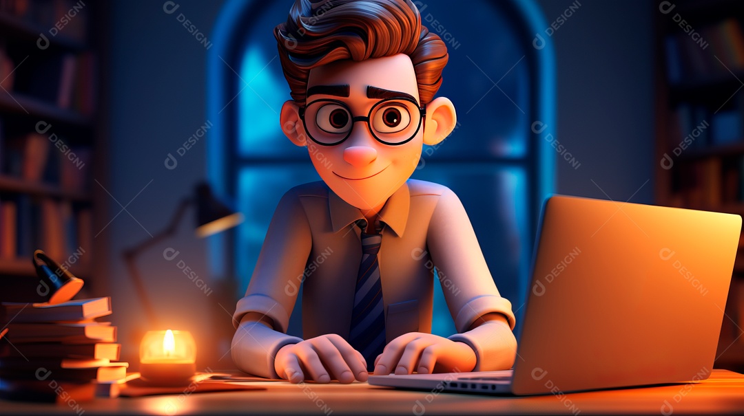 Desenho animado do Dia de Valorização do Funcionário, estilo de renderização 3D 1º de março Generative AI.