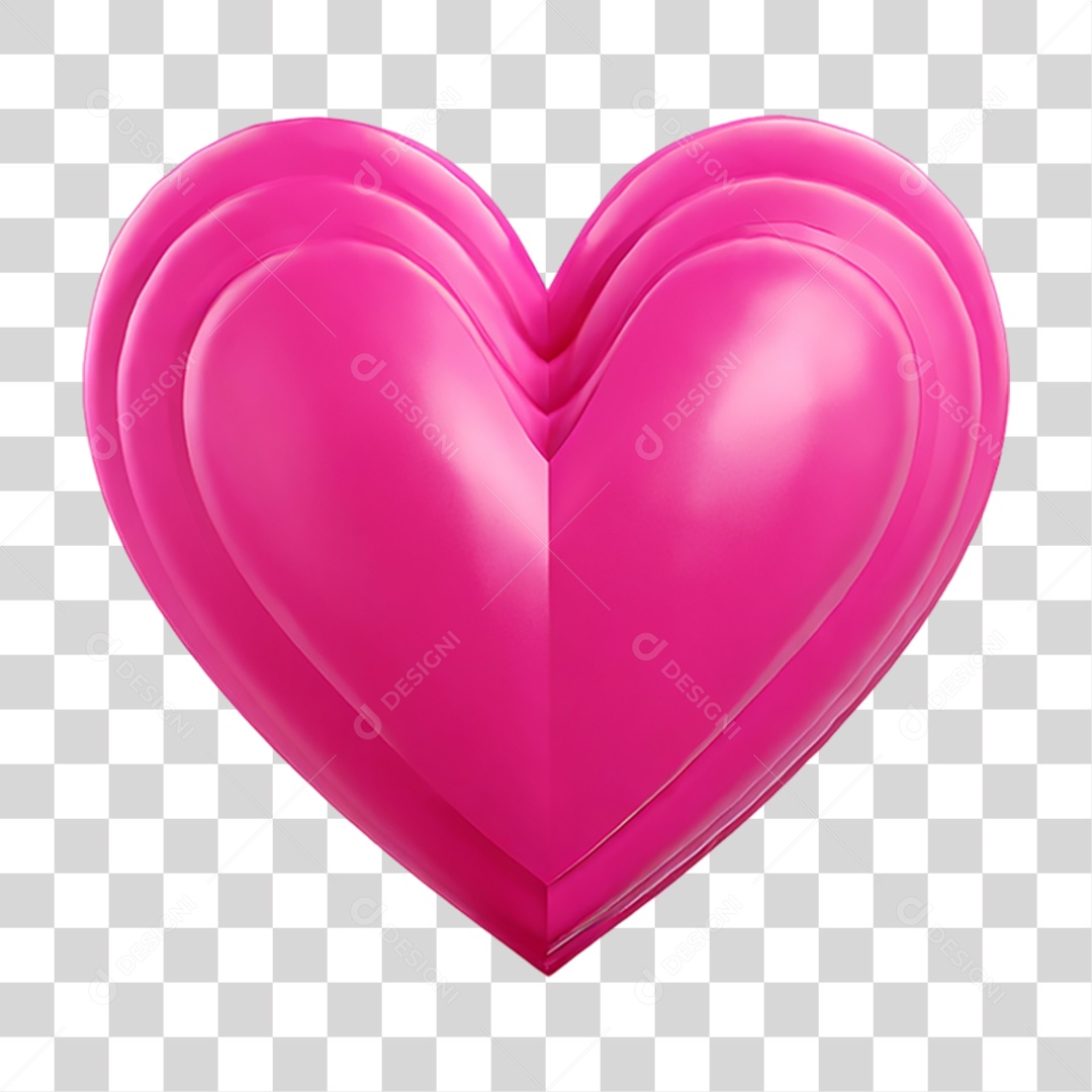 Coração Rosa PNG Transparente