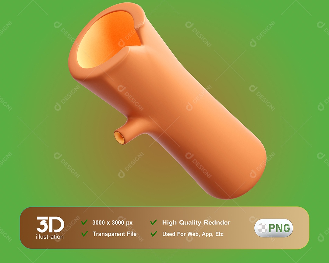 Acampamento Tronco de Árvore Elemento 3D para Composição PSD