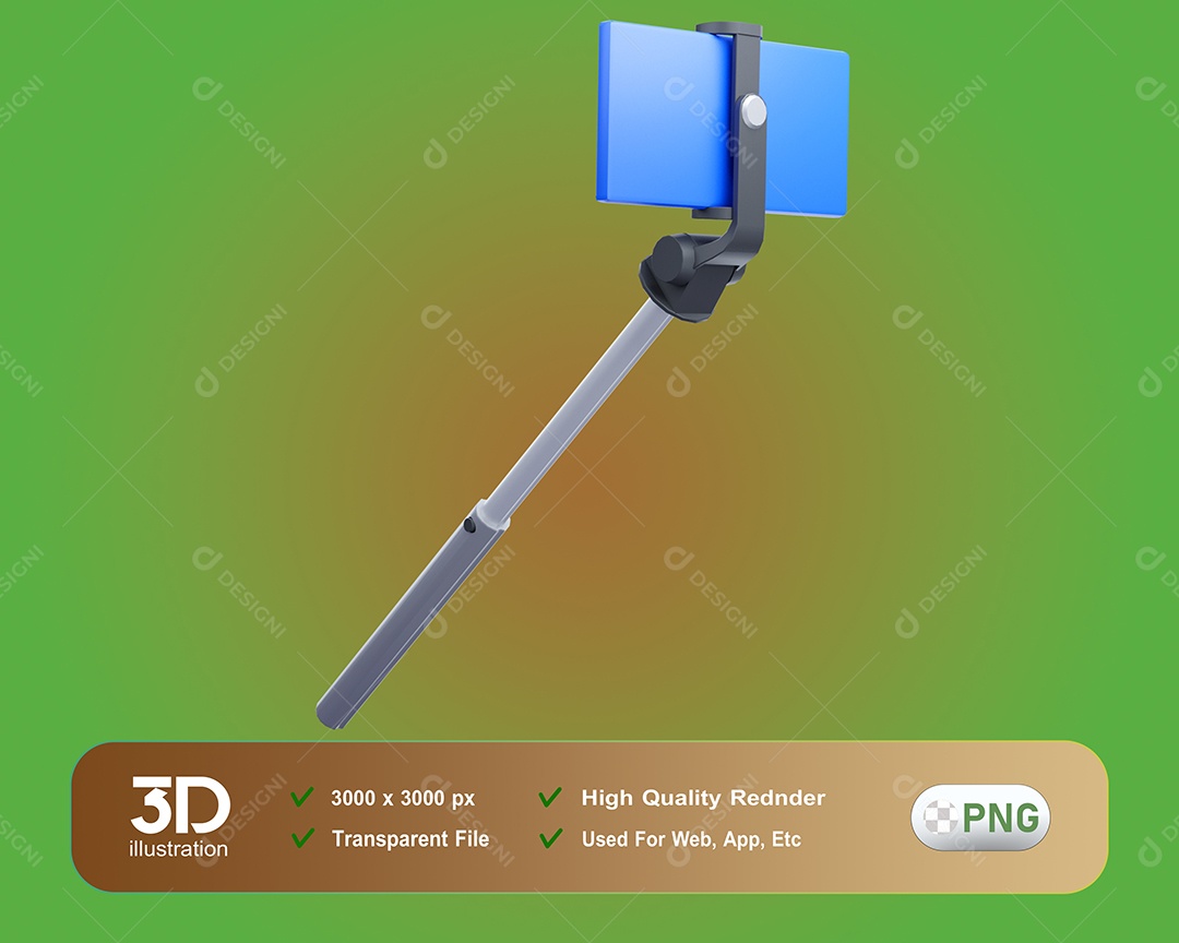 Acampamento Bastão de Selfie Elemento 3D para Composição PSD