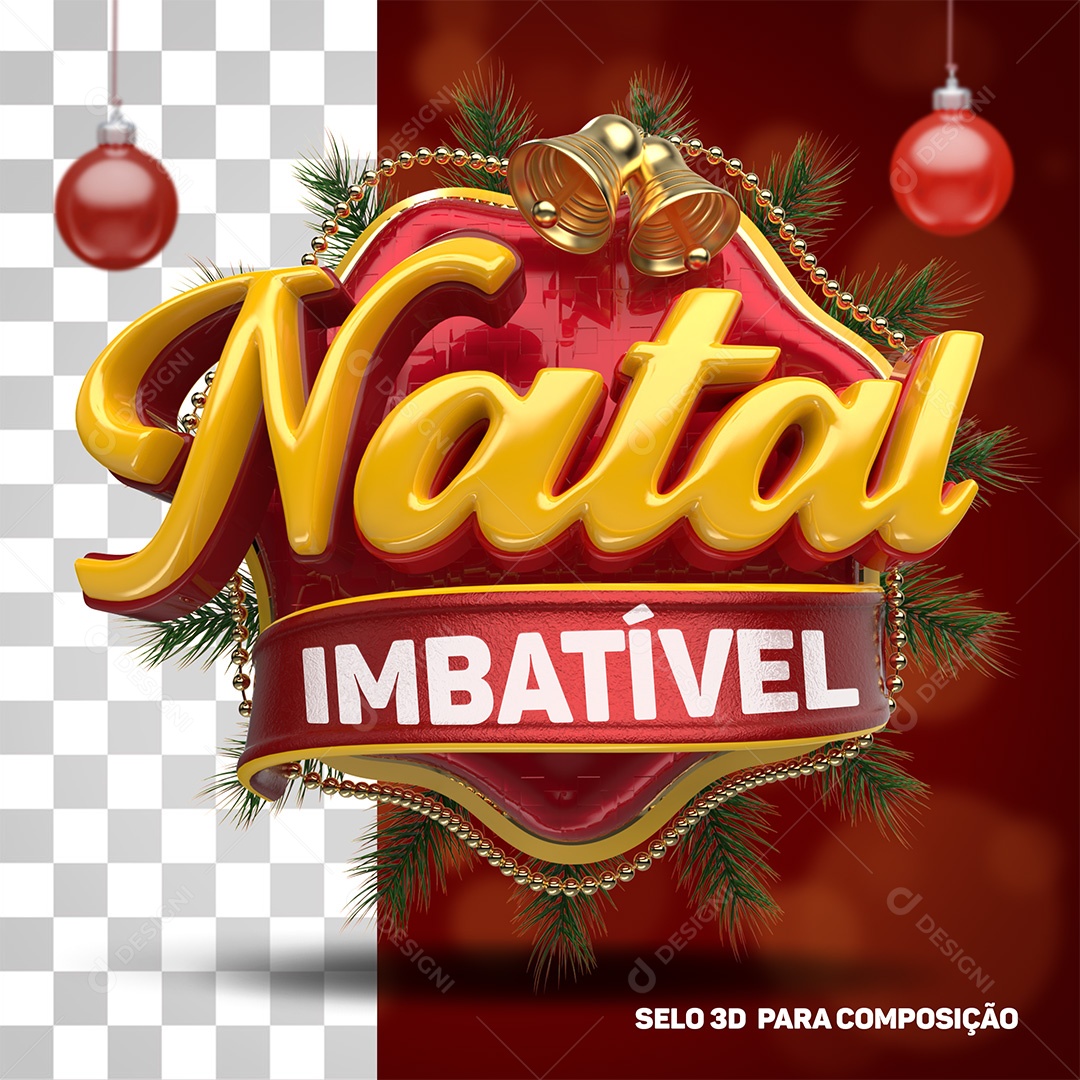 Selo 3D Natal Imbatível Para Composição PSD