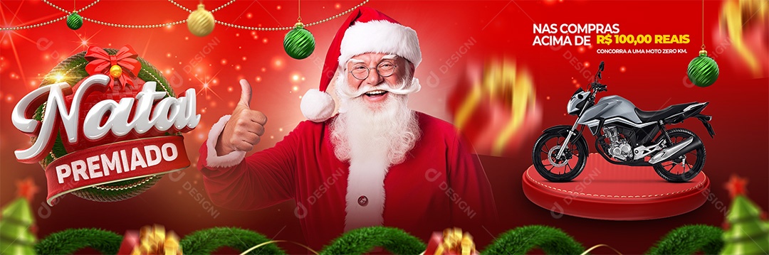Banner Natal Premiado Concessionária Social Media PSD Editável