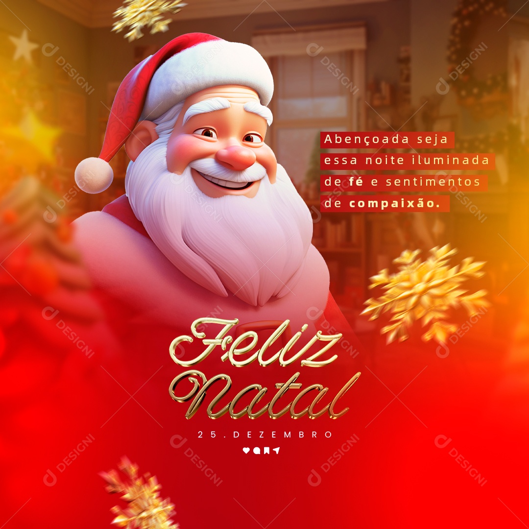 Social Media Noite Iluminada Feliz Natal PSD Editável