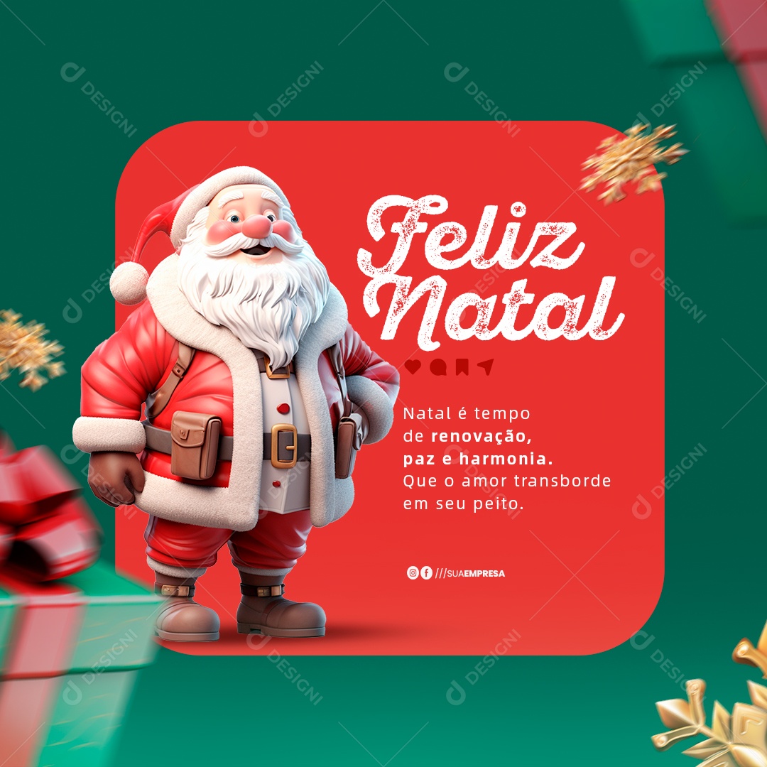 Social Media Feliz Natal Renovação Paz e Harmonia PSD Editável