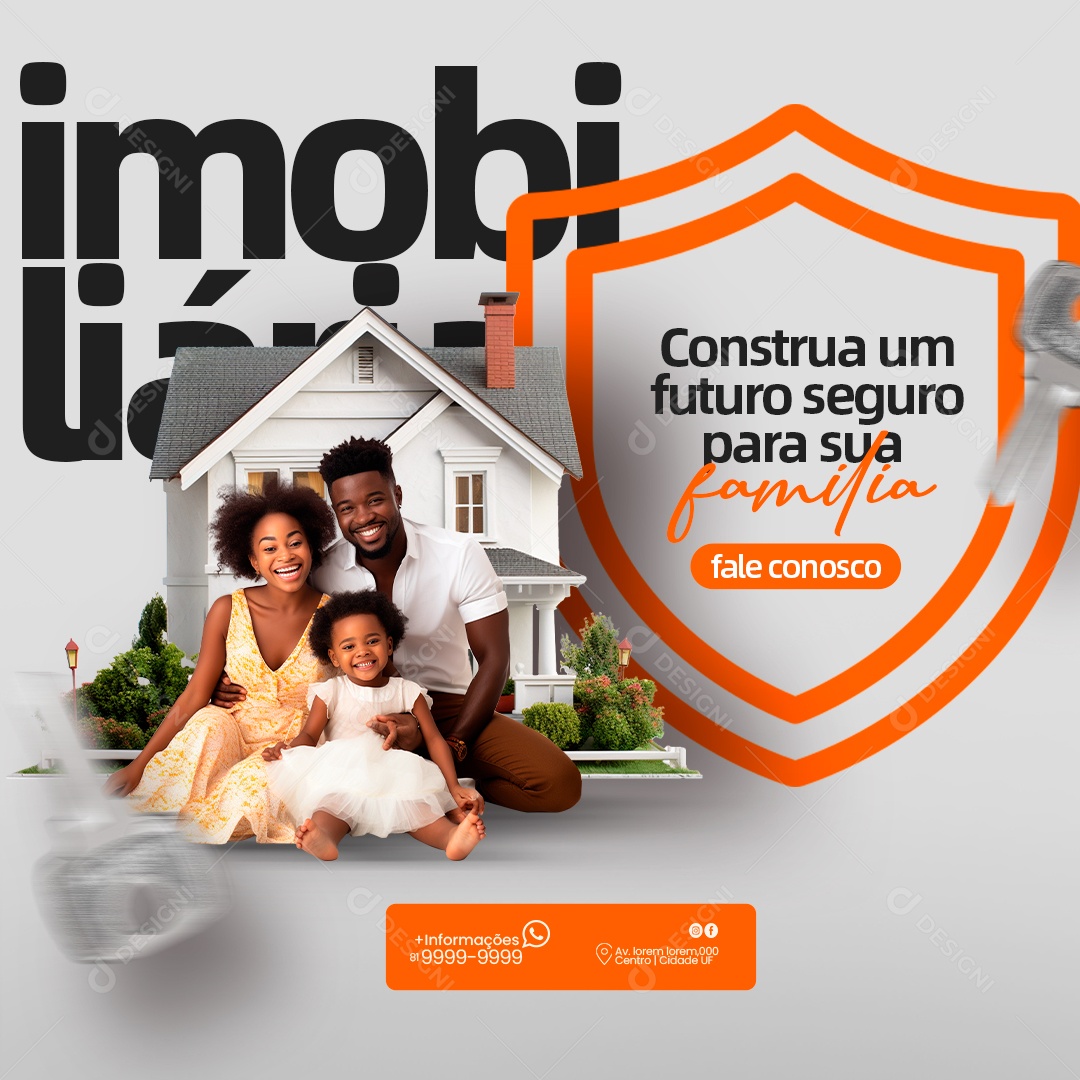Social Media Construa Um Futuro Seguro Imobiliária PSD Editável