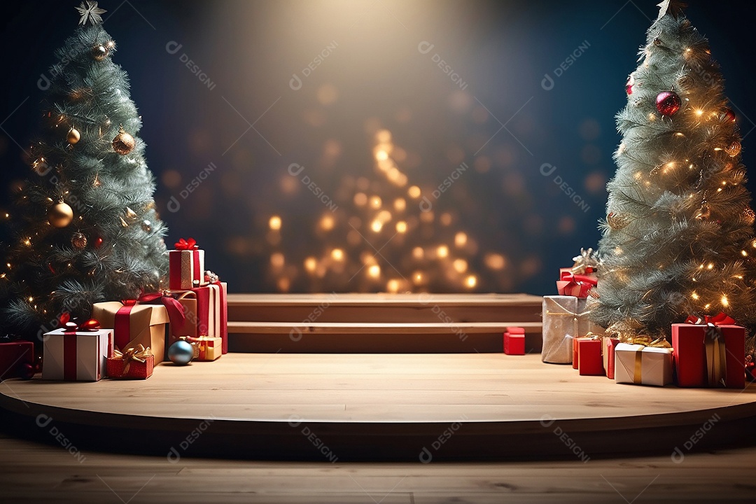 Fundo branco do pódio de natal