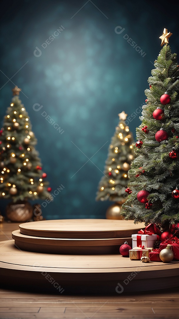 White Christmas podium background