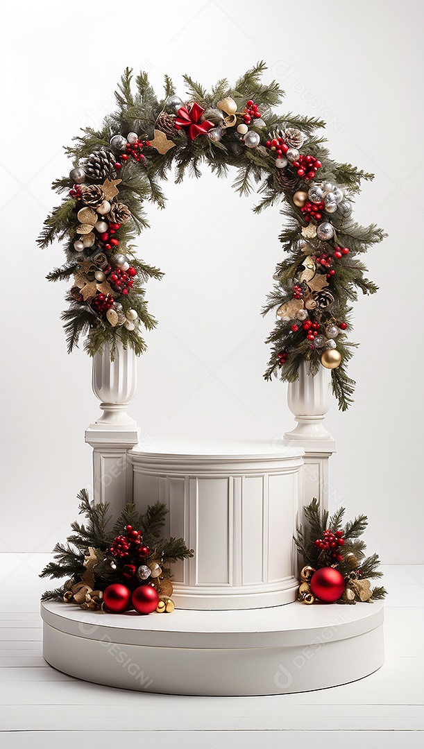 White Christmas podium background