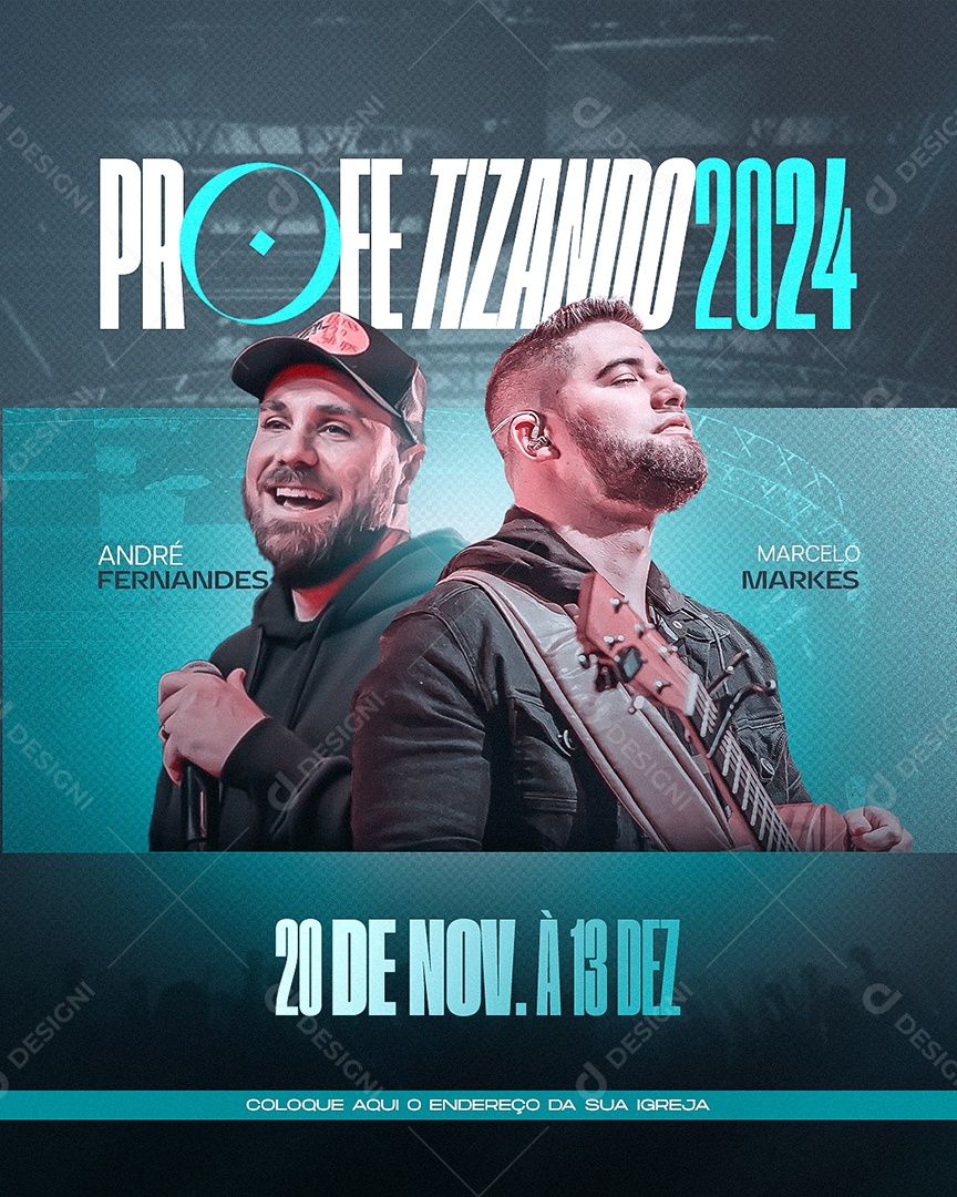 Flyer Profetizando 2024 Social Media PSD Editável