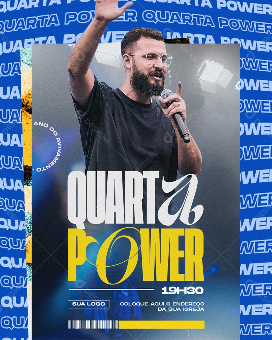 Social Media Flyer Quarta Power Gospel PSD Editável