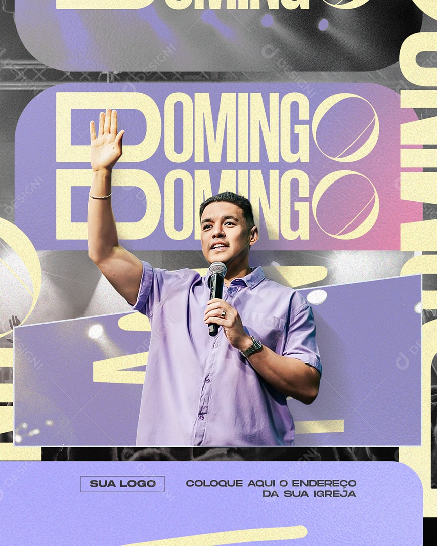 Social Media Flyer Gospel Domingo PSD Editável