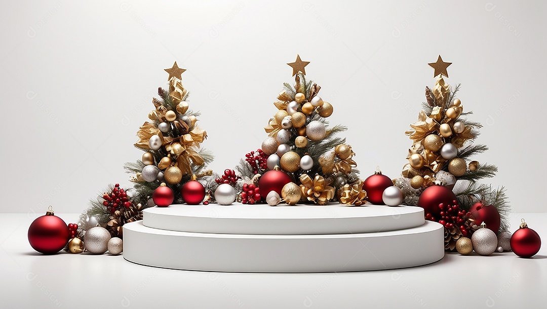 White Christmas podium background
