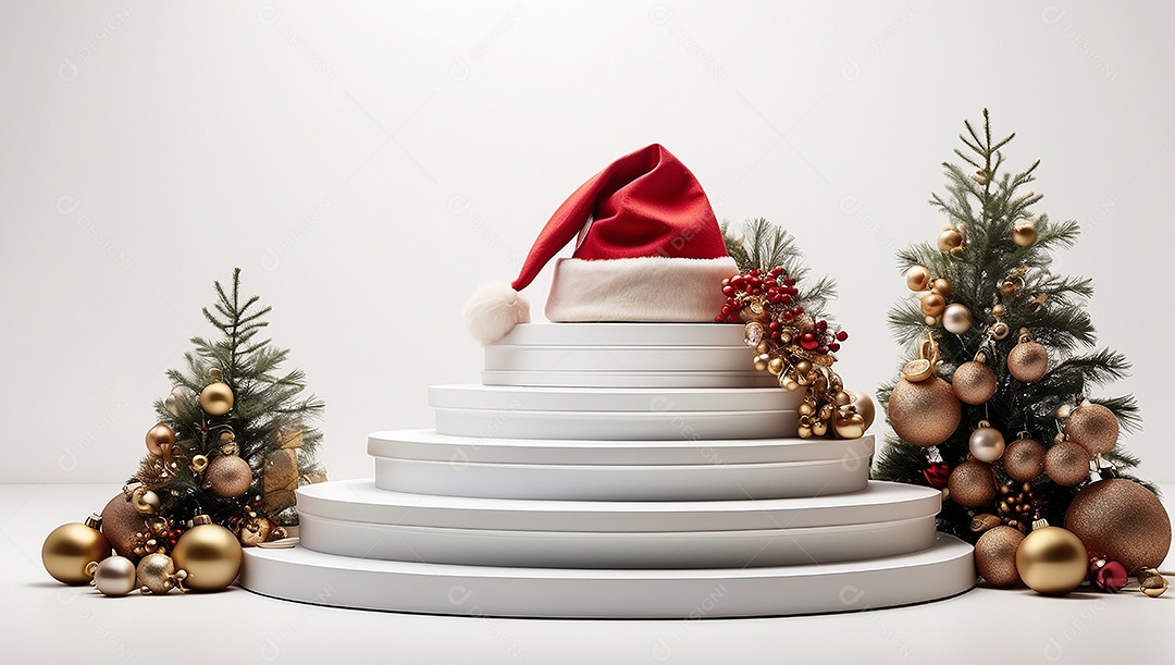 White Christmas podium background