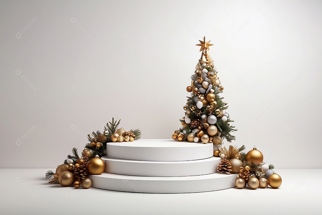 White Christmas podium background