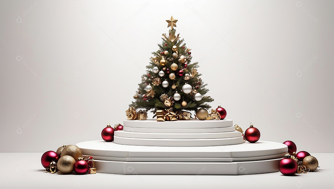 White Christmas podium background