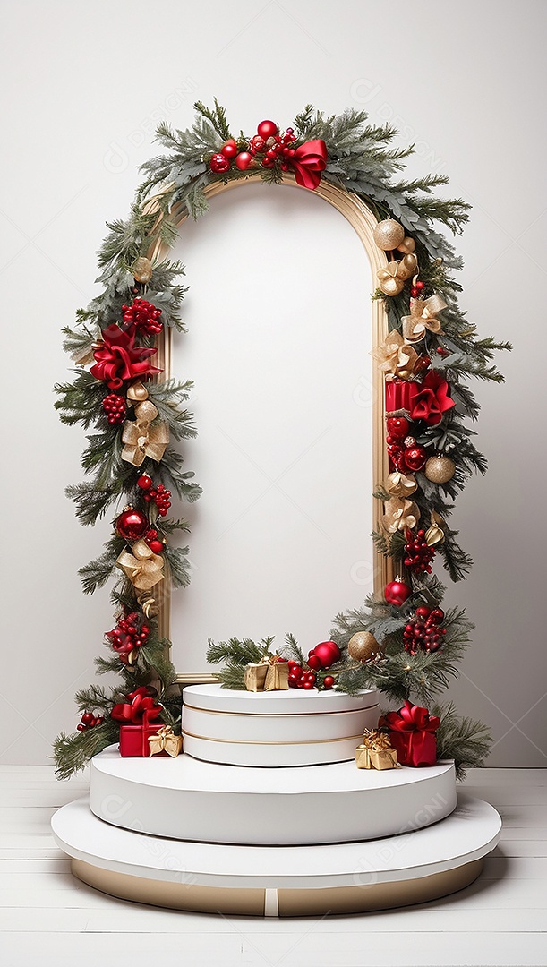 White Christmas podium background
