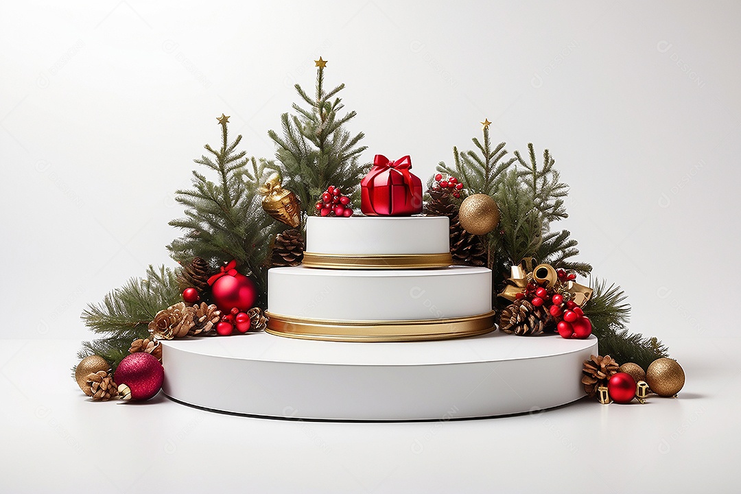 White Christmas podium background