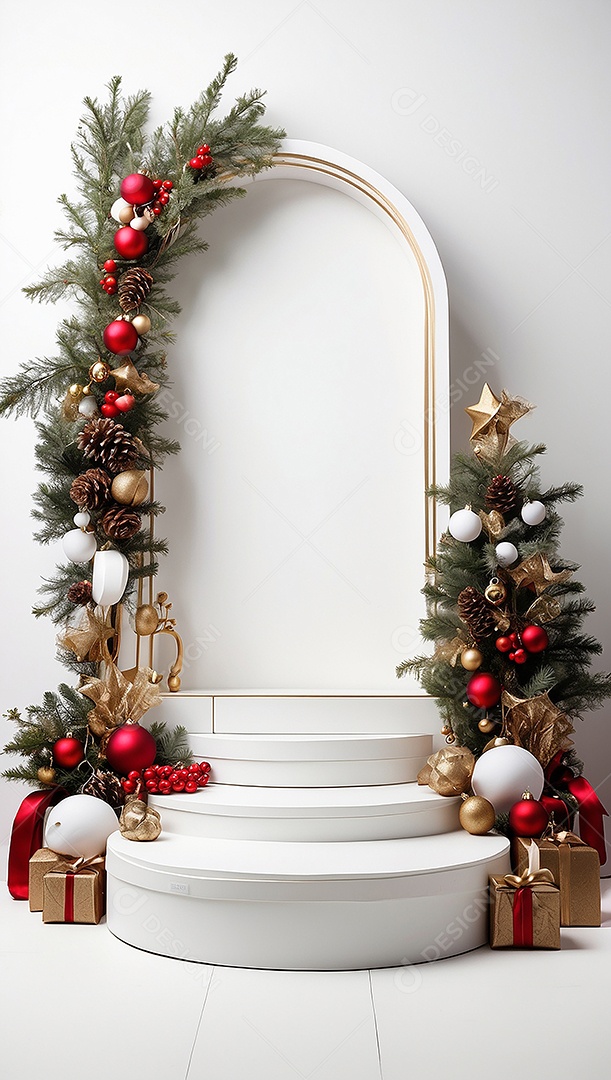 White Christmas podium background