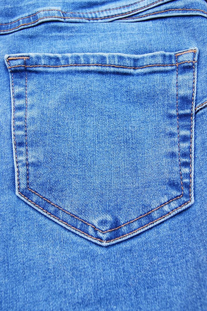 Bolso de trás de roupa jeans clara