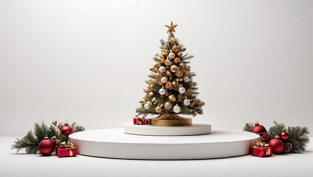 White Christmas podium background