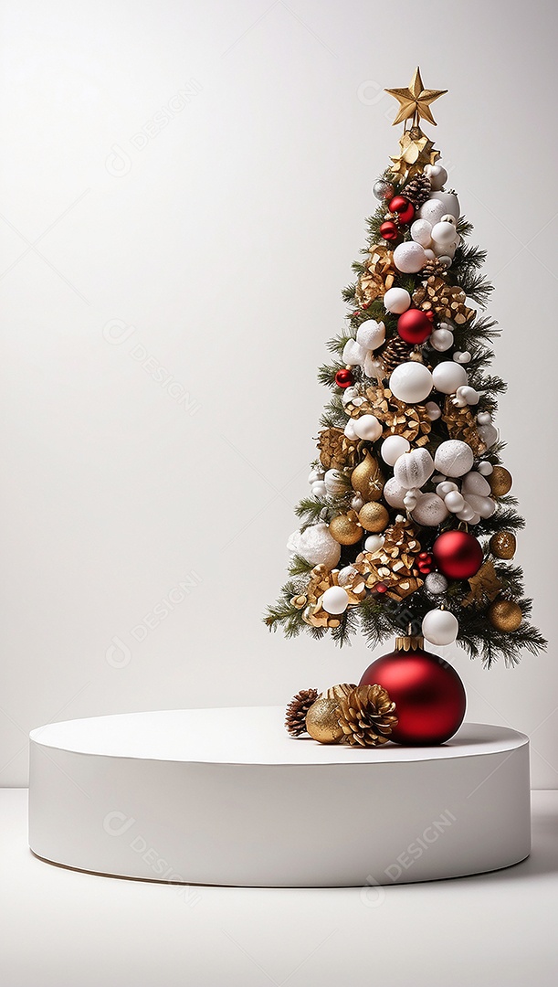 Fundo branco do pódio de natal