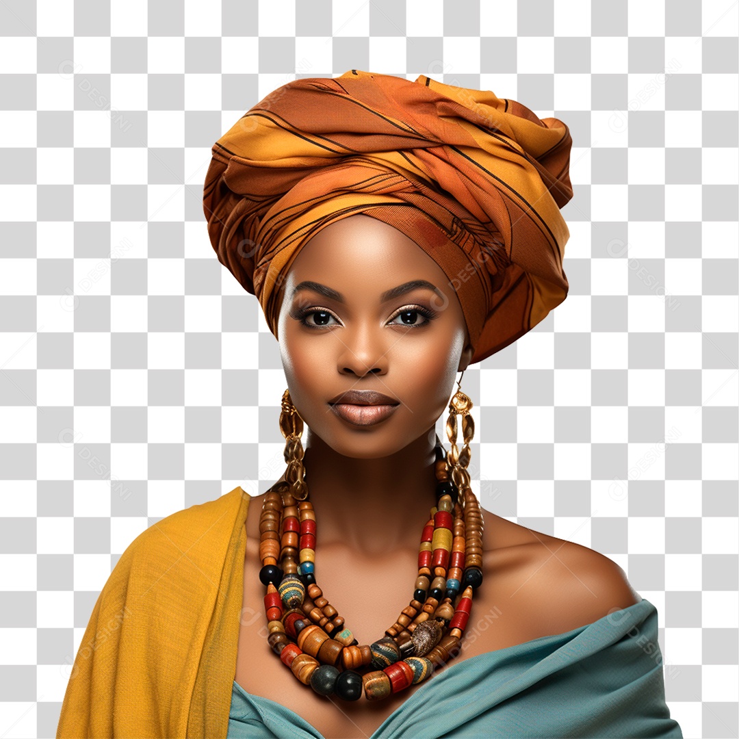 Mulher Sorrindo Alegre Dia da Consciência Negra 20 de Novembro PNG Transparente