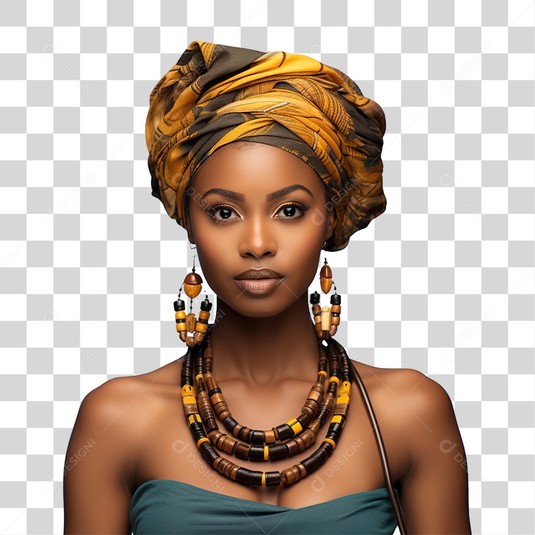 Mulher Sorrindo Alegre Dia da Consciência Negra 20 de Novembro PNG Transparente