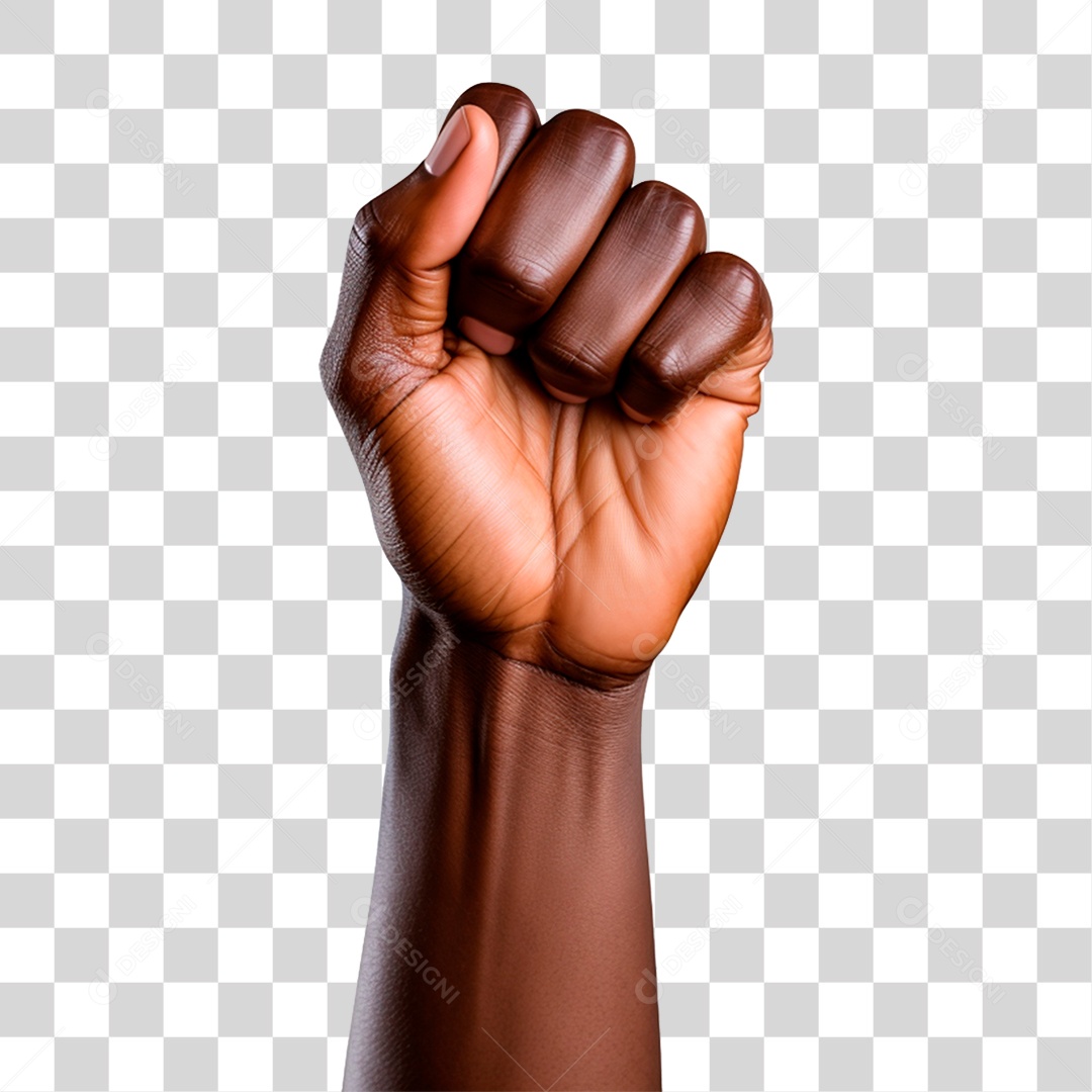 Mão Negra Pra Cima Dia da Consciência Negra 20 de Novembro PNG Transparente