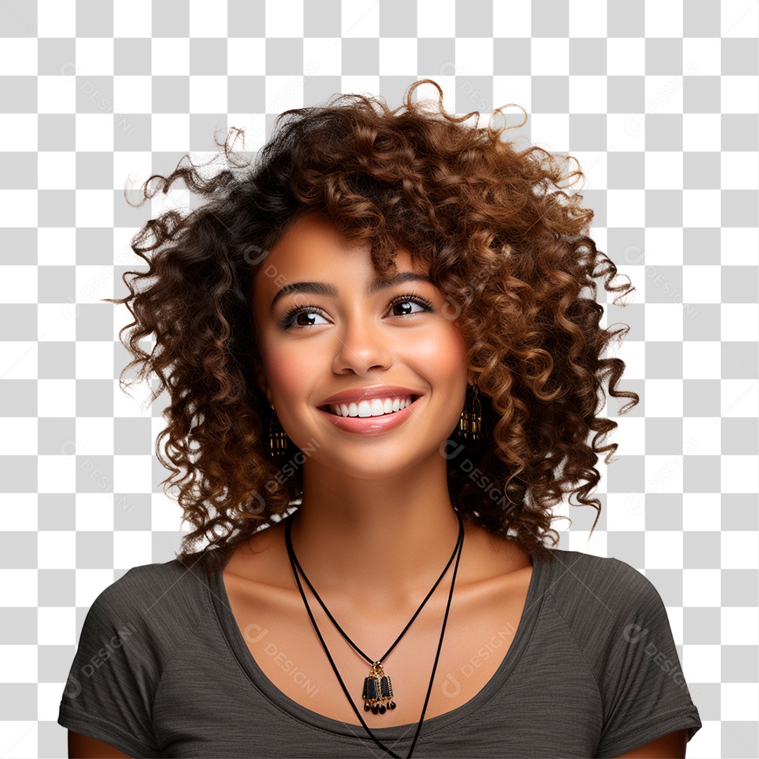 Mulher Sorrindo Alegre Dia da Consciência Negra 20 de Novembro PNG Transparente