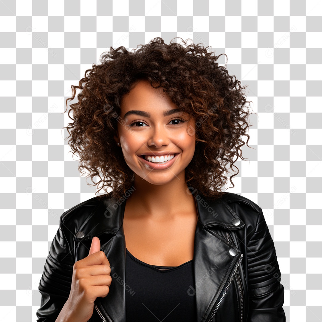 Mulher Sorrindo Alegre Dia da Consciência Negra 20 de Novembro PNG Transparente