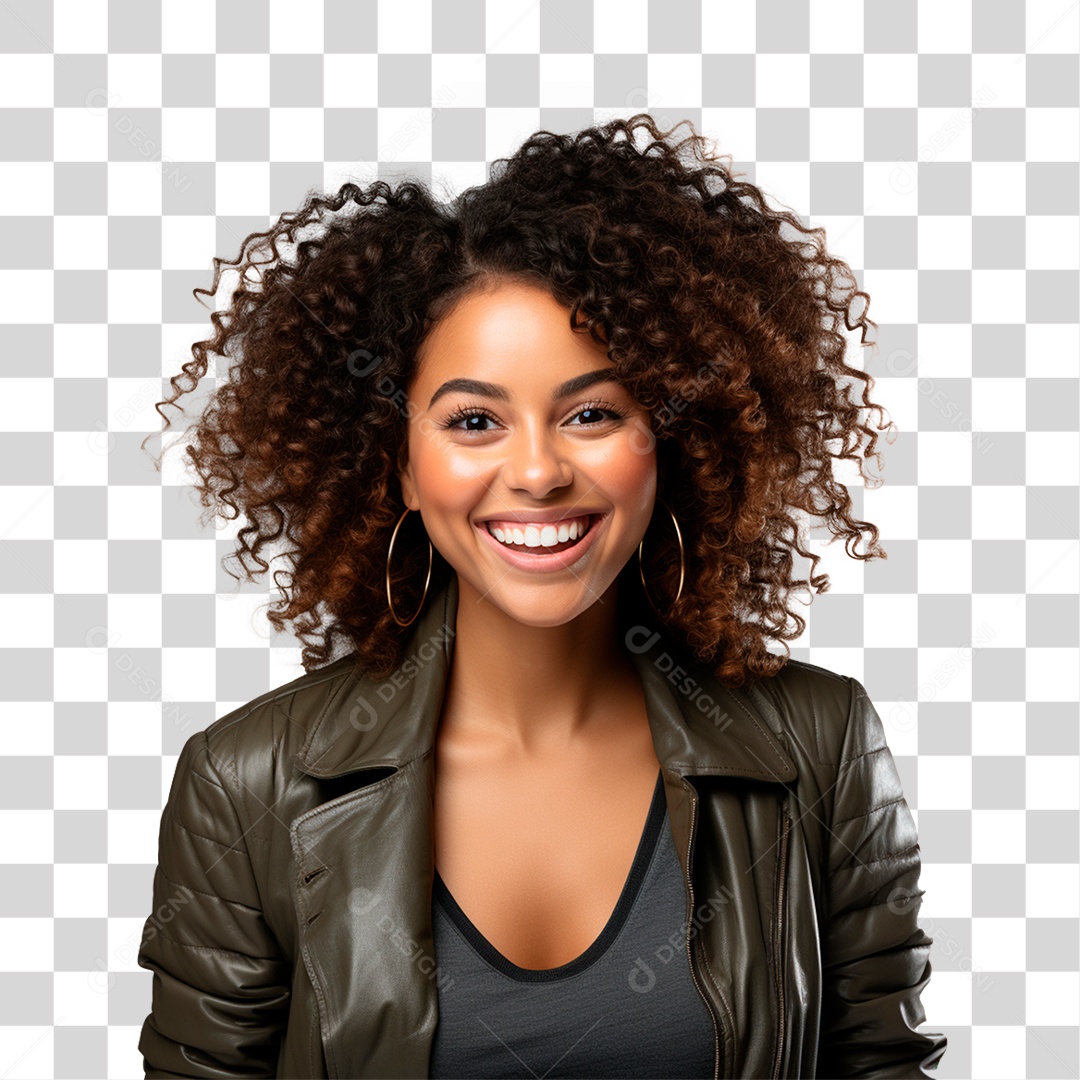 Mulher Sorrindo Alegre Dia da Consciência Negra 20 de Novembro PNG Transparente
