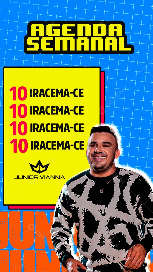 Flyer Story Agenda Semanal Junior Vianna Social Media PSD Editável