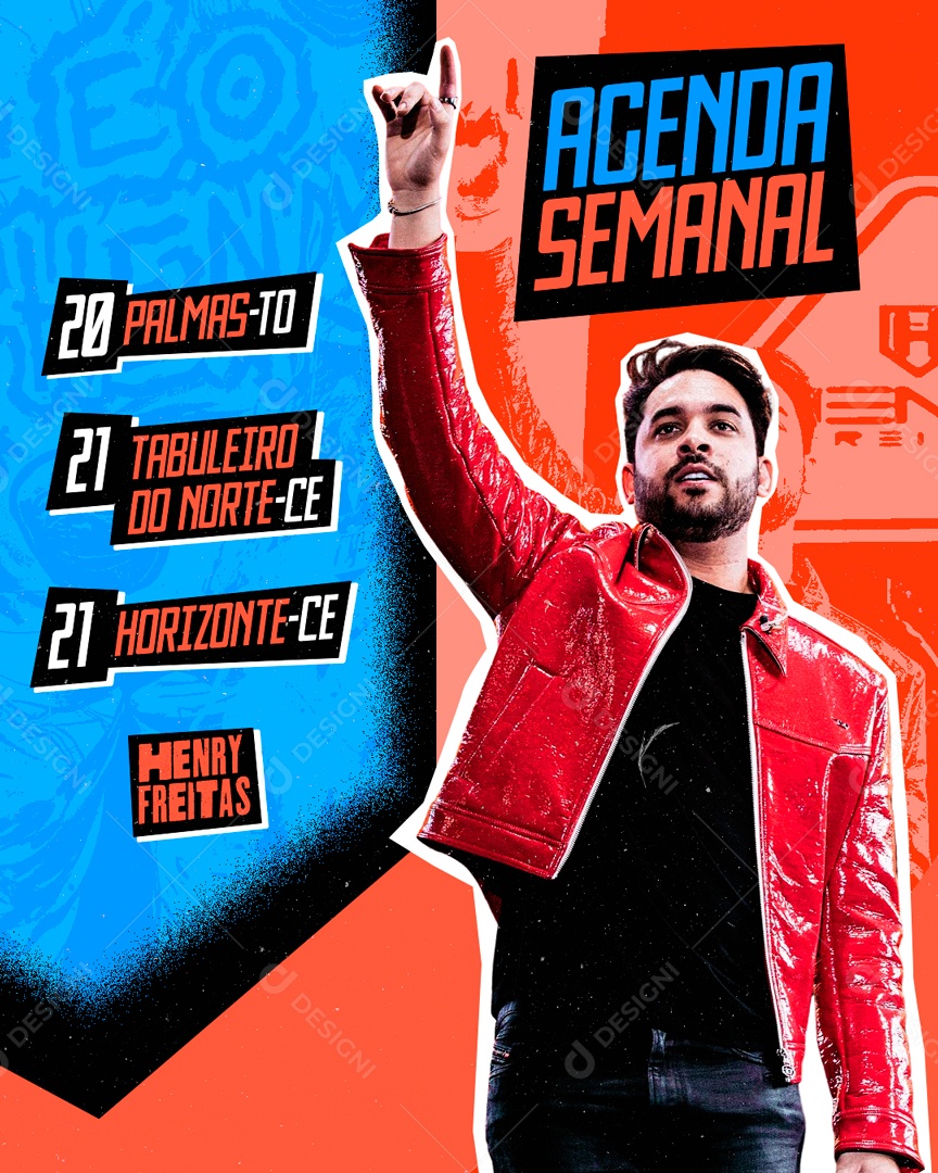 Flyer Feed Agenda Semanal Henry Freitas Social Media PSD Editável