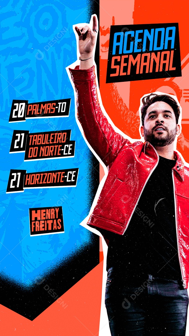 Flyer Story Agenda Semanal Henry Freitas Social Media PSD Editável