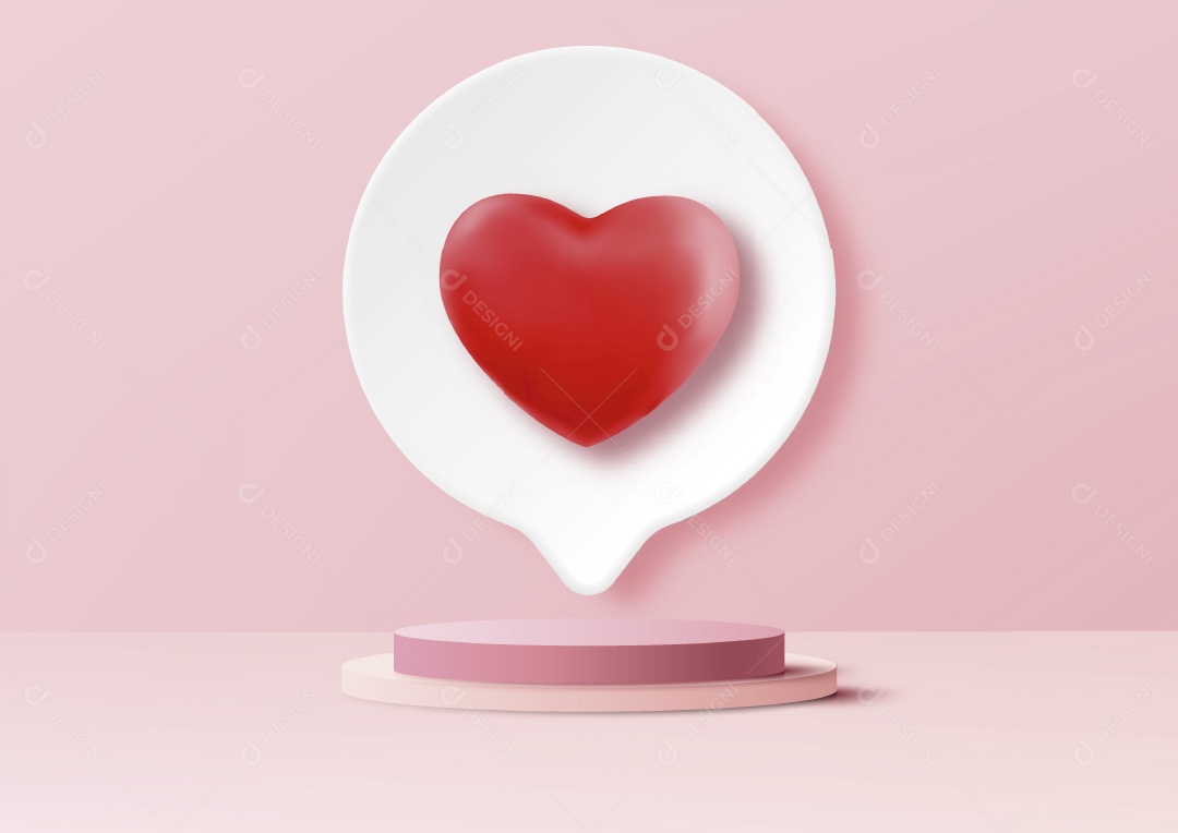 Modelo de Cenário de Pódio do Dia dos Namorados Vetor EPS Editável